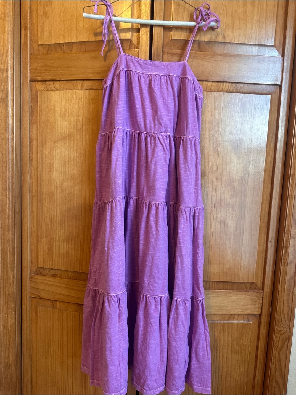 American Eagle Outfitters Purple Tiered Tie-Shoulder Midi Dress NWT